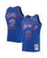 ფოტო #2 პროდუქტის Men's Larry Johnson Blue New York Knicks 1996-97 Hardwood Classics Swingman Jersey