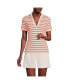 Women's Wide Rib Polo Shirt Rich persimmon dual stripe, Средний - фото #1