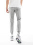 Jack & Jones slim jogger in light grey marl Серый, 2XL - фото #3