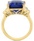 ფოტო #3 პროდუქტის EFFY® Lab Grown Sapphire (10 ct. t.w.) & Lab Grown Diamond (1/2 ct. t.w.) Statement Ring in 14k Gold
