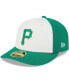 ფოტო #1 პროდუქტის Men's White, Green Pittsburgh Pirates 2024 St. Patrick's Day Low Profile 59FIFTY Fitted Hat