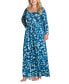 Фото #5 товара Plus Size Long Sleeve Pleated Maxi Dress