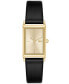 Фото #1 товара Часы и аксессуары Lacoste Женские наручные часы Catherine 28.3 мм x 20.7 мм черный кожаный ремешок