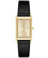 ფოტო #1 პროდუქტის Women's Catherine Black Leather Strap Watch 28.3mm x 20.7mm