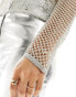 Фото #6 товара Pimkie long sleeve fishnet top in silver