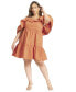 Фото #1 товара Plus Size Off The Shoulder Ruffle Mini Dress