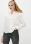 Maje Chella Button Down Silk Shirt White 1 US S