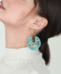 Nihira Teal Patina Dangling Hoop Earrings