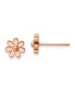 ფოტო #1 პროდუქტის Stainless Steel Polished Rose IP-plated Flower Earrings