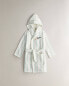 Children's striped space bathrobe ECRU/GREEN, 2-3 года - фото #3