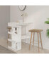 Фото #3 товара Bar Table with Storage Rack High Gloss White 39.4"x19.7"x40"