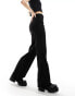 Monki straight trouser with overskirt in black