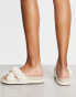 ASOS DESIGN – Jasmine – Geflochtene Espadrilles in gebrochenem Weiß mit Fußbett