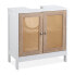 Фото #2 товара Мебель Relaxdays Нижний шкаф для раковины с ротанговыми дверьми