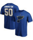 Фото #4 товара Fanatics Branded Men's Jordan Binnington Blue St. Louis Blues Team Authentic Stack Name & Number T-Shirt