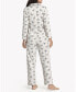 ფოტო #3 პროდუქტის Women's Flower Bouquet Soft Long-Sleeve Pajama Set