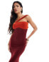 Фото #3 товара ASOS DESIGN bandeau with wrap around maxi dress in red colour block