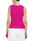 Фото #2 товара Women's Twist Neck Sleeveless Ribbed Knit Sweater