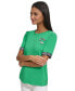 ფოტო #3 პროდუქტის Women's Round-Neck Short-Sleeve Logo Top