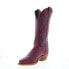 Фото #4 товара Abilene Boots 9271 Womens Purple Leather Slip On Cowboy Western Boots