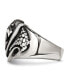 ფოტო #2 პროდუქტის Stainless Steel Antiqued Polished and Textured Shield Ring