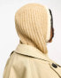 My Accessories London knitted loose balaclava in beige