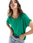 ONLY short sleeve crew neck top in bright green Jolly-Grün, S - EU 36 - фото #1