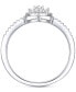 ფოტო #4 პროდუქტის Diamond Baguette & Round Teardrop Cluster Ring (1/4 ct. t.w.) in Sterling Silver