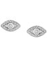 ფოტო #3 პროდუქტის Cubic Zirconia Evil Eye Stud Earrings in Sterling Silver, Created for Macy's