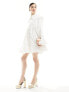 Фото #7 товара Sister Jane Curious collared shirt mini dress in ivory