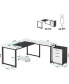 Фото #2 товара 62.99" L-Shaped Computer Desk with Mobile File Cabinet, Large Executive Office Desk with 3-Drawer Vertical Filing Cabinet, Business Furniture Sets for Home Office