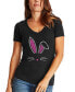 ფოტო #1 პროდუქტის Women's Bunny Ears Word Art V-Neck T-shirt