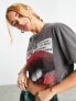 Фото #1 товара ASOS DESIGN graphic boxy crop tee with cut off lips in washed charcoal