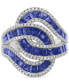 ფოტო #4 პროდუქტის EFFY® Sapphire (3-1/3 ct. t.w.) & Diamond (1/2 ct. t.w.) Swirl Statement Ring in 14k White Gold