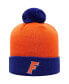 Men's Orange and Royal Florida Gators Core 2-Tone Cuffed Knit Hat with Pom