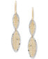 ფოტო #3 პროდუქტის Textured Openwork Two-Tone Double Drop Earrings in 10k Gold, Created for Macy's