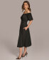 ფოტო #4 პროდუქტის Donna Karan Women's Off-The-Shoulder Belted Jersey Dress