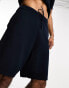 Selected Homme knitted short co-ord with drawstring waist in navy Синий, M - фото #1