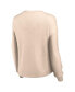 ფოტო #3 პროდუქტის Women's Cream Distressed Boston Red Sox Go For It Waffle Knit Long Sleeve Notch Neck T-shirt