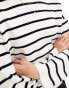 Фото #4 товара Mango stripe high neck jumper in white & navy