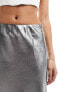 Y.A.S high waisted maxi skirt in grey metallic