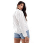 Фото #2 товара Hollister oversized linen shirt in white