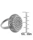 Фото #3 товара Suzy Levian Sterling Silver Cubic Zirconia Pave Circle Elevated Statement Ring