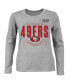 Фото #1 товара Women's Heather Gray San Francisco 49ers Super Bowl LVIII Plus Size Quick Pass Long Sleeve T-shirt