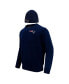 Фото #2 товара Men's Navy New England Patriots Crewneck Pullover Sweater and Cuffed Knit Hat Box Gift Set