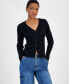 Women's V-Neck Ribbed Cardigan, Created for Macy's