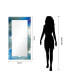 'Subtle Blues' Rectangular On Free Floating Printed Tempered Art Glass Beveled Mirror, 54" x 28"