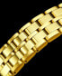 ფოტო #4 პროდუქტის Stainless Steel Gold Tone Case on Stainless Steel Link Bracelet, Gold Tone Dial, with Blue Accents