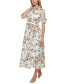 ფოტო #3 პროდუქტის Petite Cotton Printed Button-Front Dress