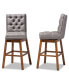 Gregory Modern Transitional Swivel Bar Stool Set, Set of 2